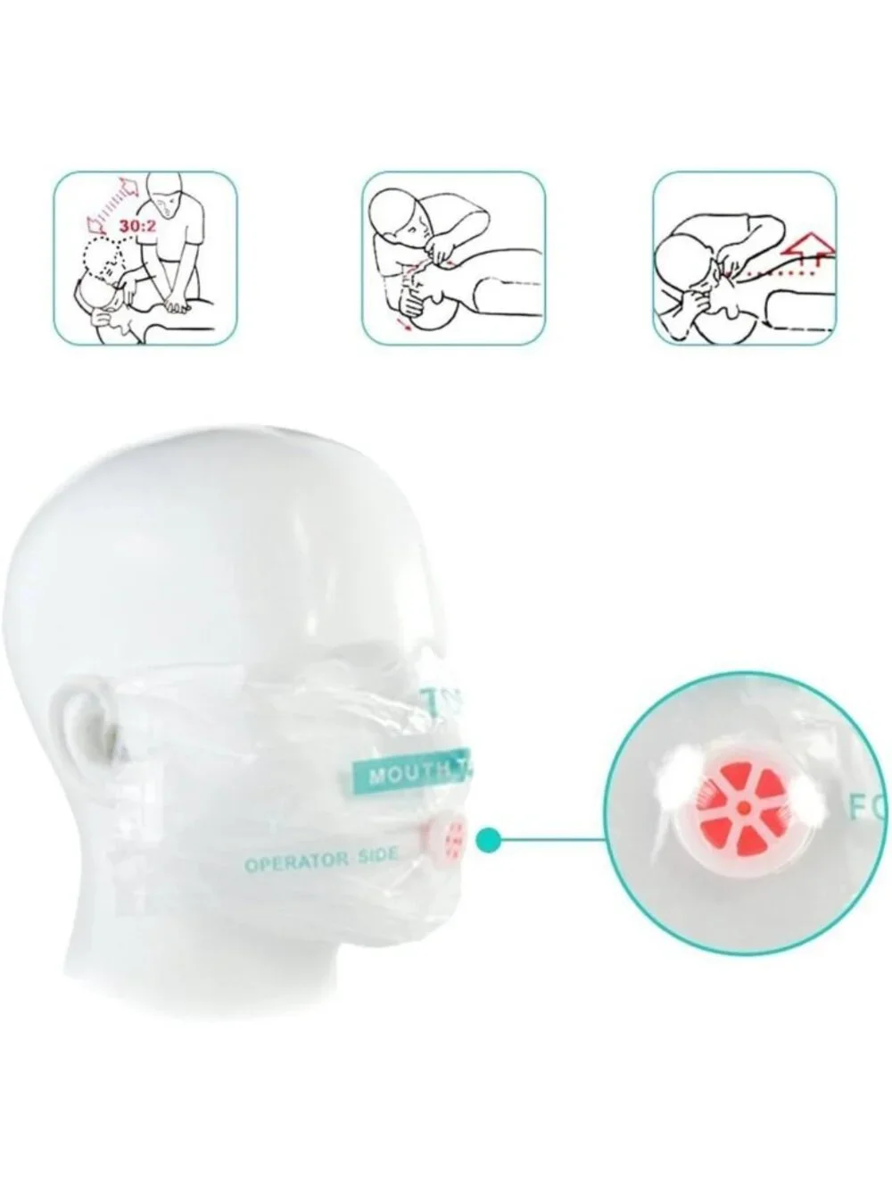 25pcs CPR Face Shield Masks Keychain for First Aid & CPR Training - Pocket Size